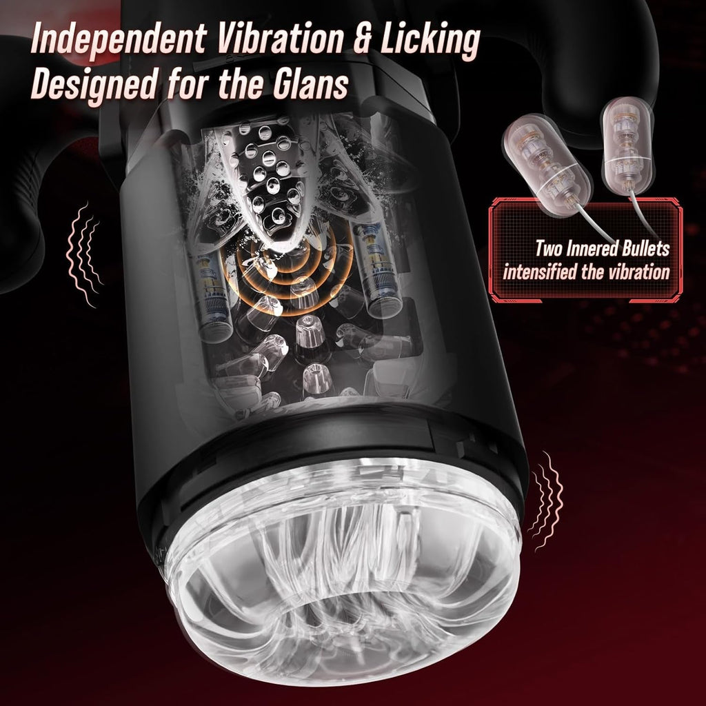 Automatic stroker with see-through barrel and two inner vibration tips