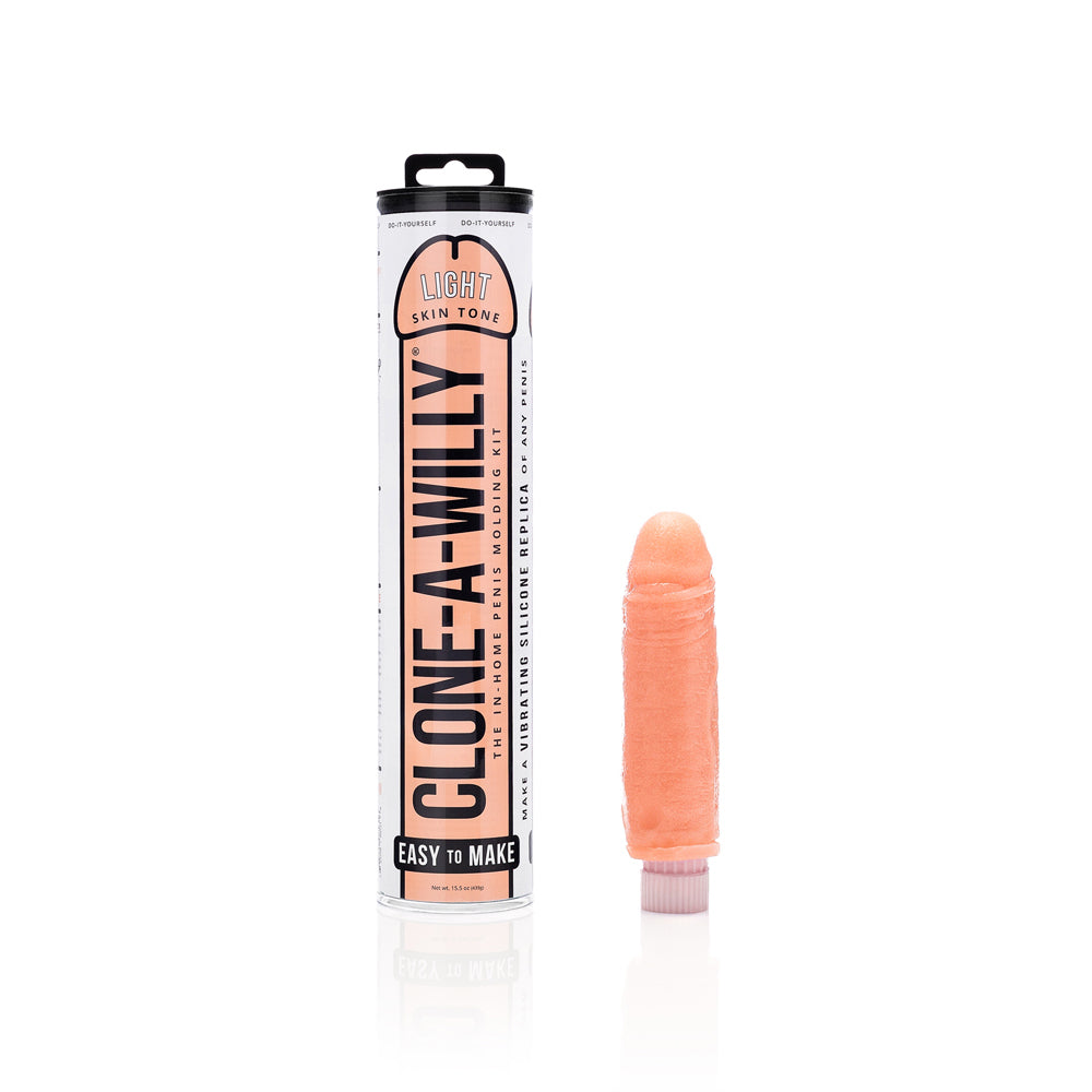 DIY vibrating dildo kit with light skin tone dildo and tube package