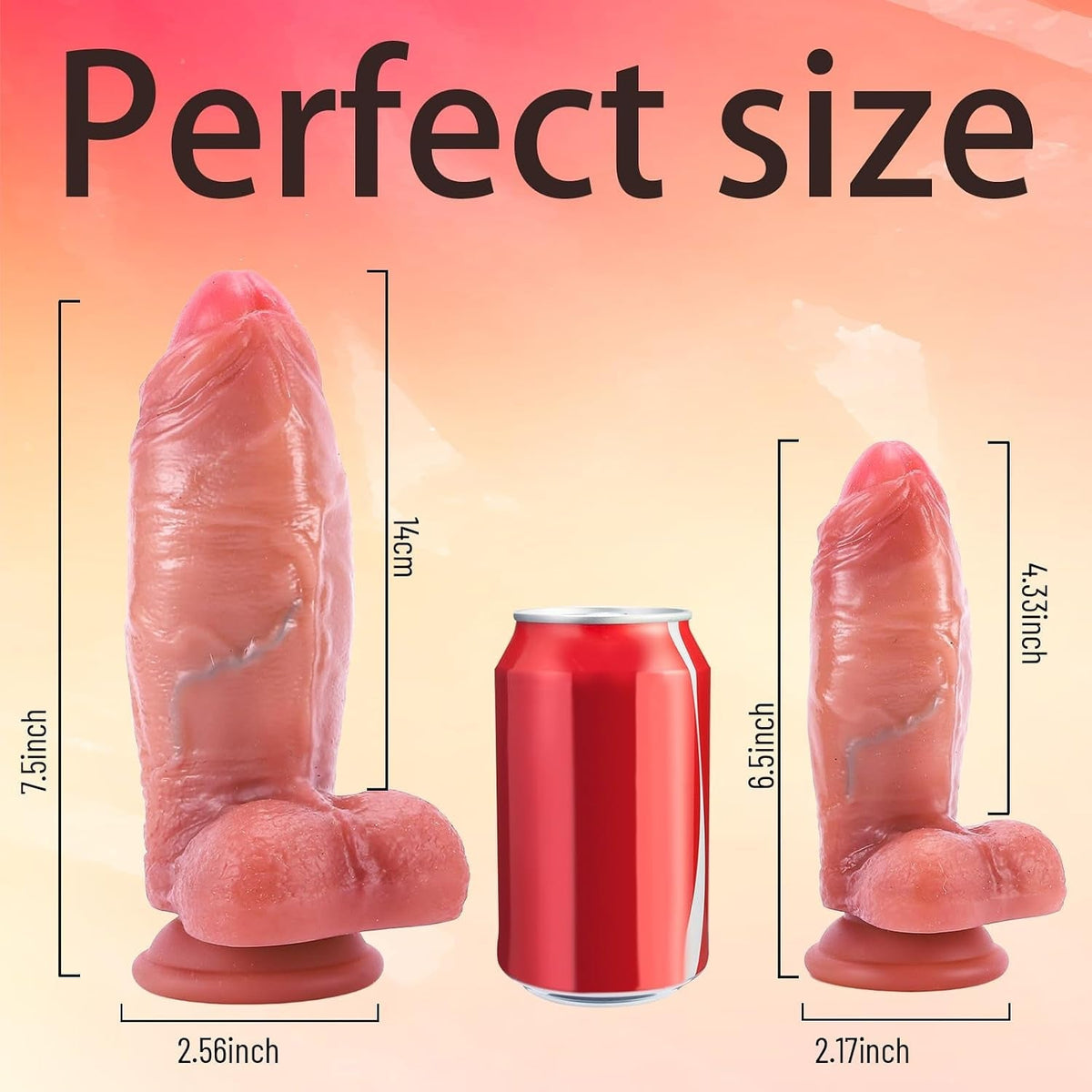 RealTouch dual-density personal toy, pink, upright front view with wide base