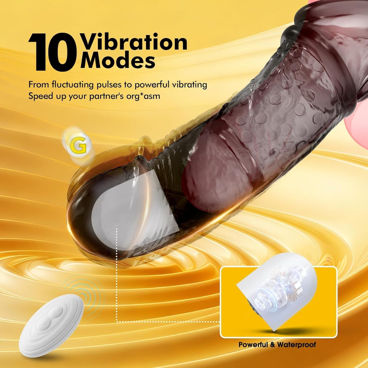 Dark textured silicone sleeve with flared end and white suction base, angled view