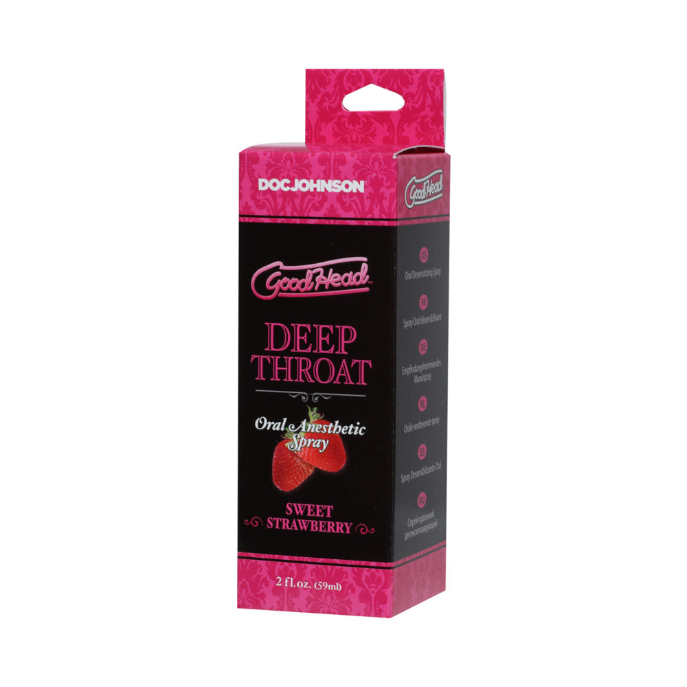 Deep throat spray box and bottle set, sweet strawberry flavor, GoodHead