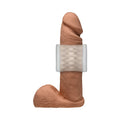 Tan silicone adult insert with translucent band and textured surface