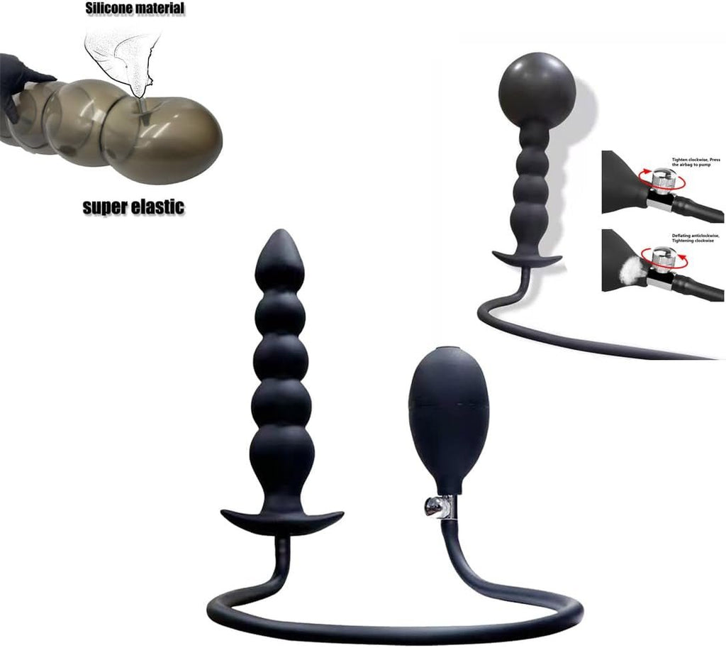 Silicone anal plug with graduated bumps and contoured shape