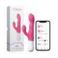 Pink rabbit vibrator with retail box and smartphone app remote controls
