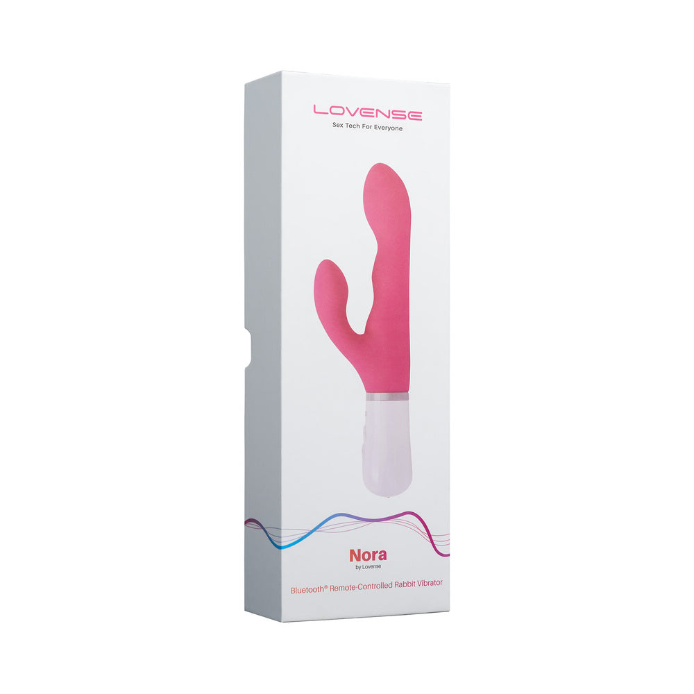 Lovense rabbit vibrator retail box with pink rabbit-shaped product illustration