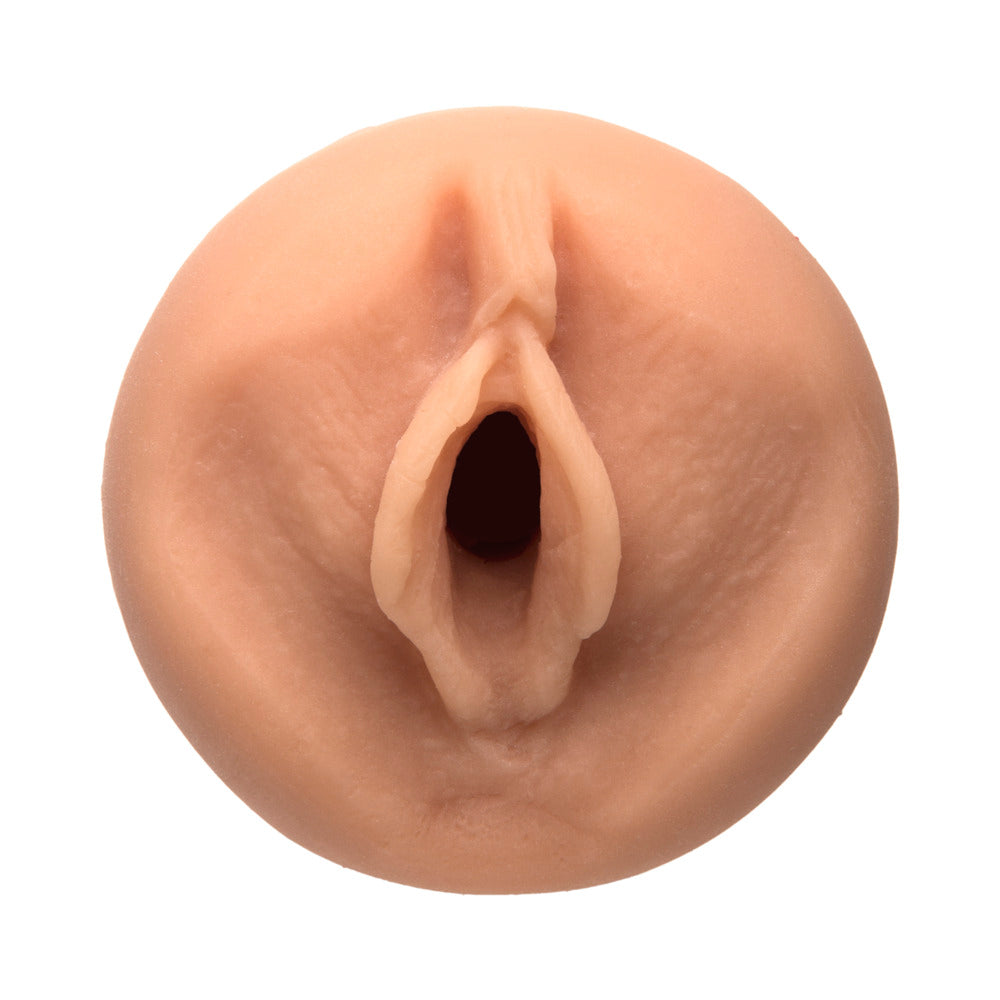 Close-up of tan realistic internal texture with central opening
