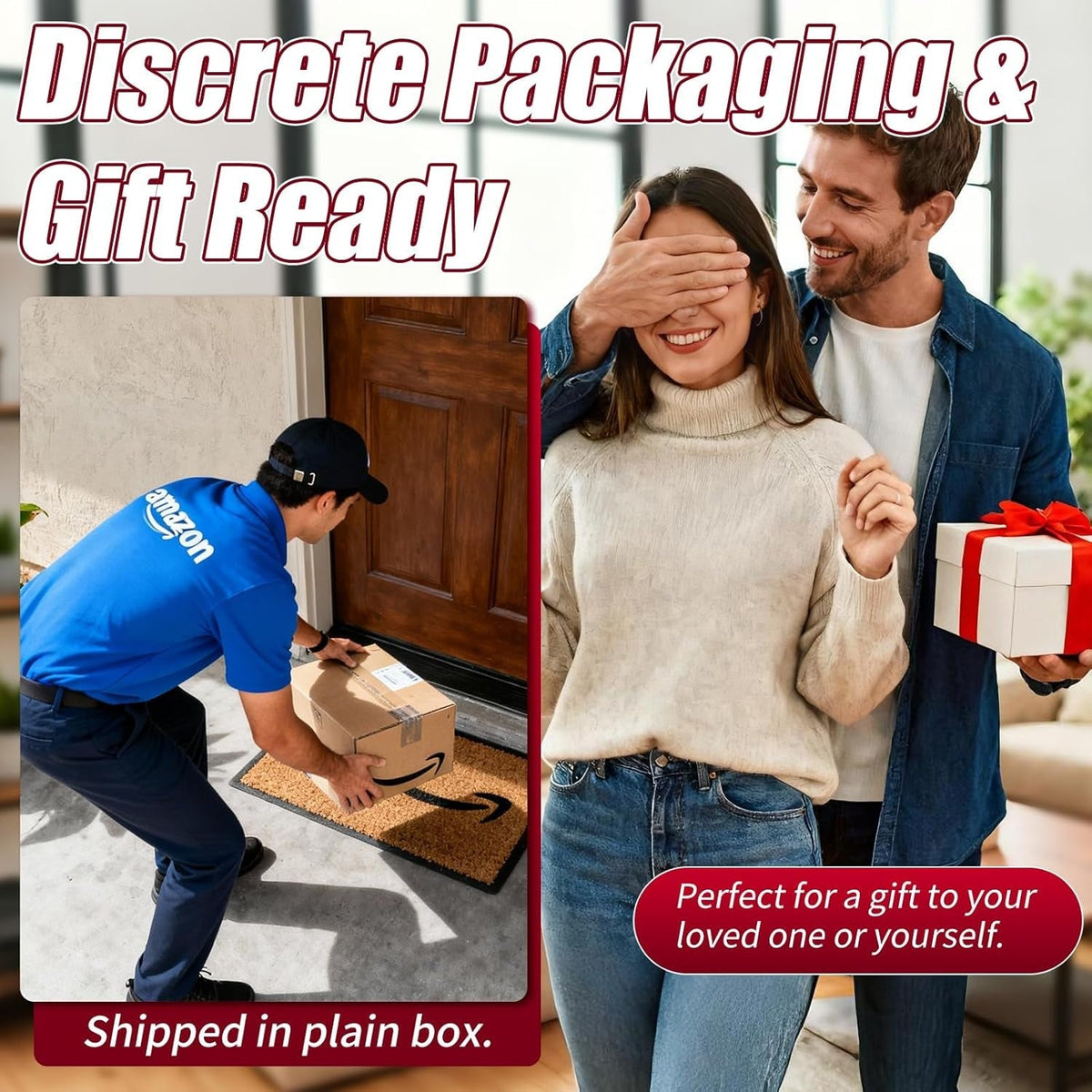 Heated personal toy gift-ready shipping box with printed label