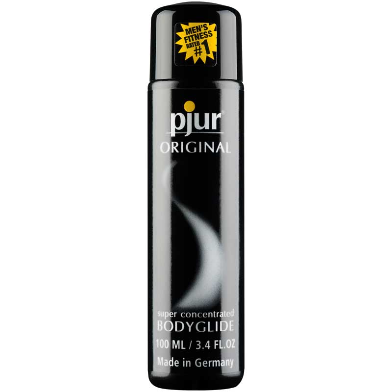 pjur Original silicone personal lubricant bottle, 3.4 fl oz, black cap and gray label