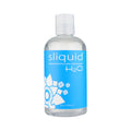Sliquid H2O intimate lubricant bottle, clear plastic with white cap and blue label