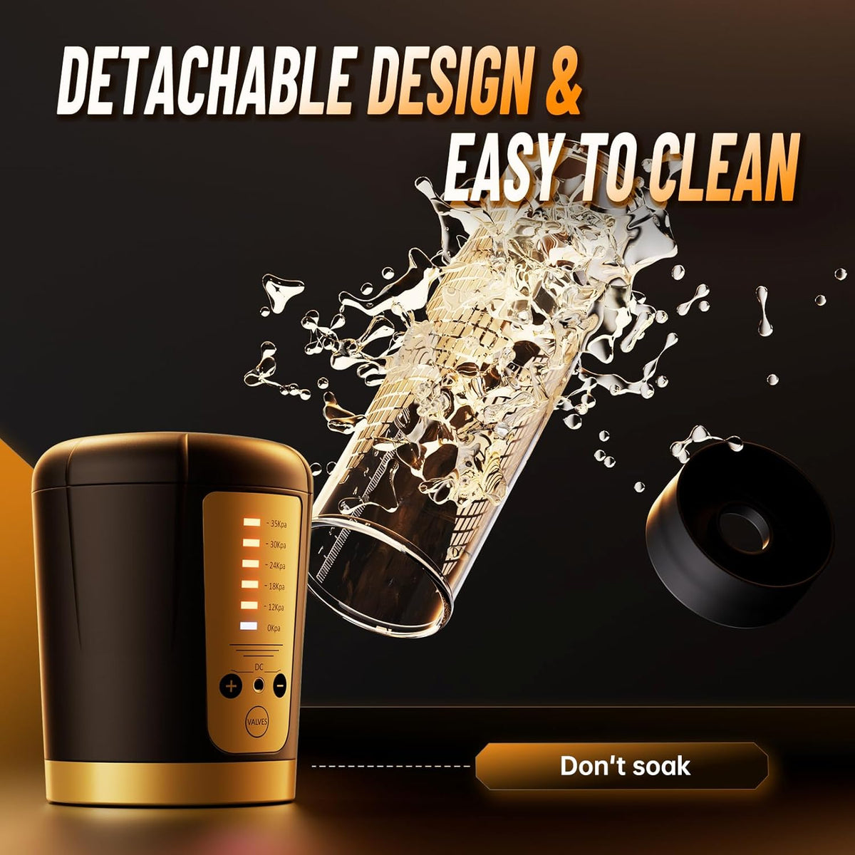 Gold electric pump with detachable design and cleaning splash