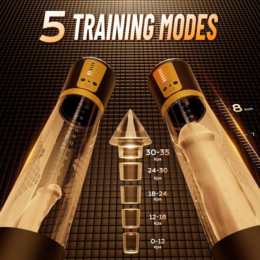 Gold electric pump with two height-aligned sleeves and training mode scale