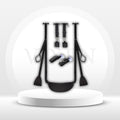 Black door swing and restraint set with straps and padded seat attachment hardware