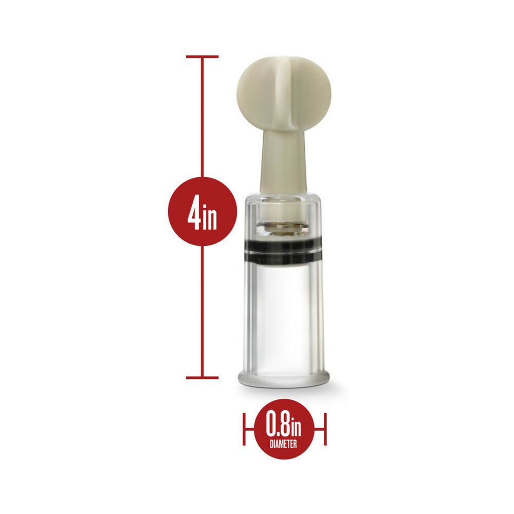 Clear cylinder twist suction device with pale silicone top, 1-piece.