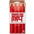 Red drip candles 4-pack in retail box, cylindrical wax candles