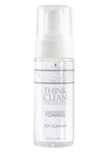Foaming toy cleaner bottle with pump and white label