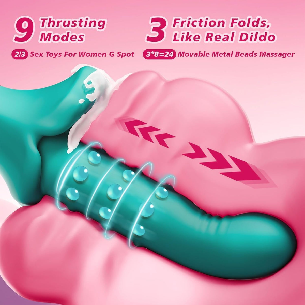 Teal thrusting stimulator with ribbed shaft and bulb-shaped silicone tip