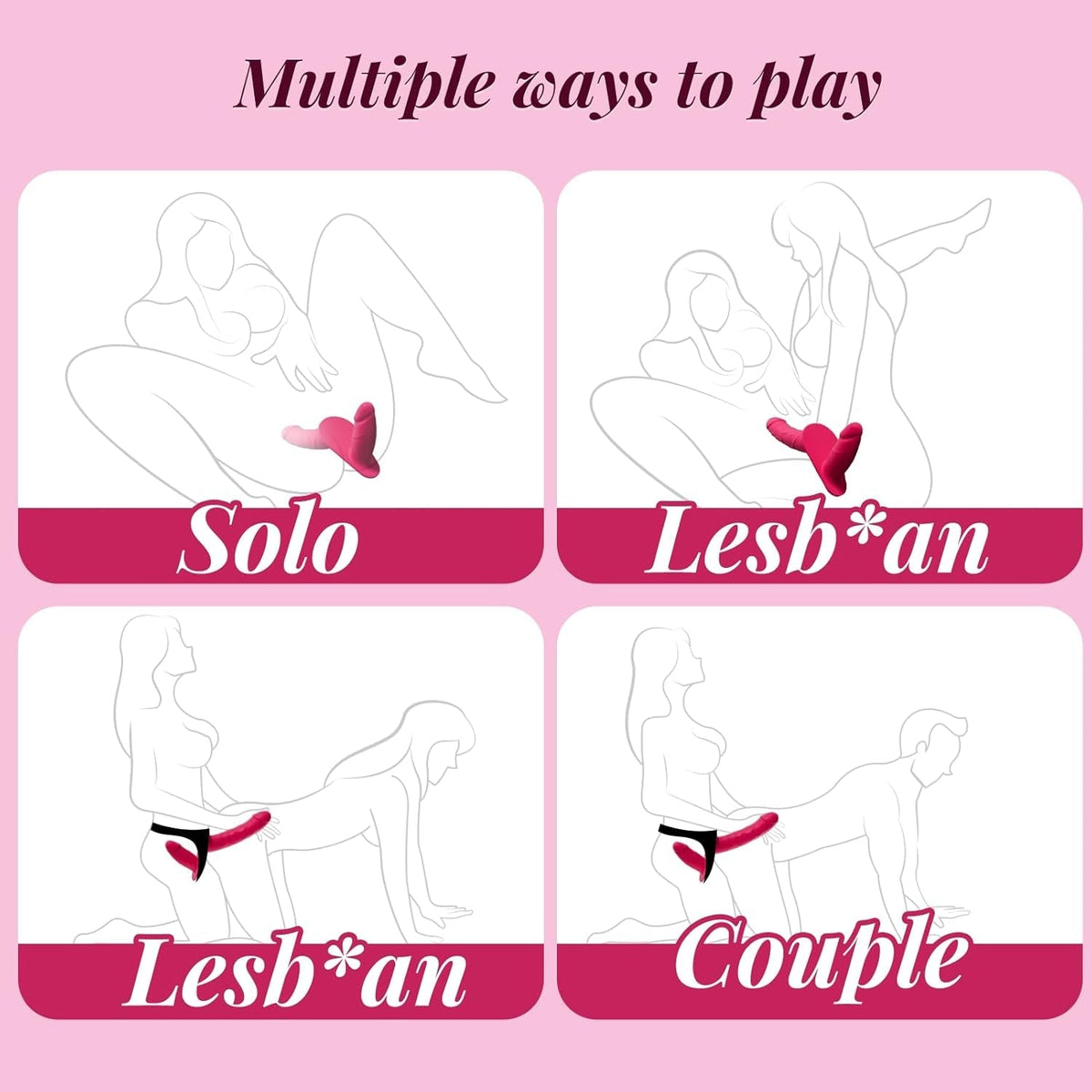 Red double dildo with dual-play position guide